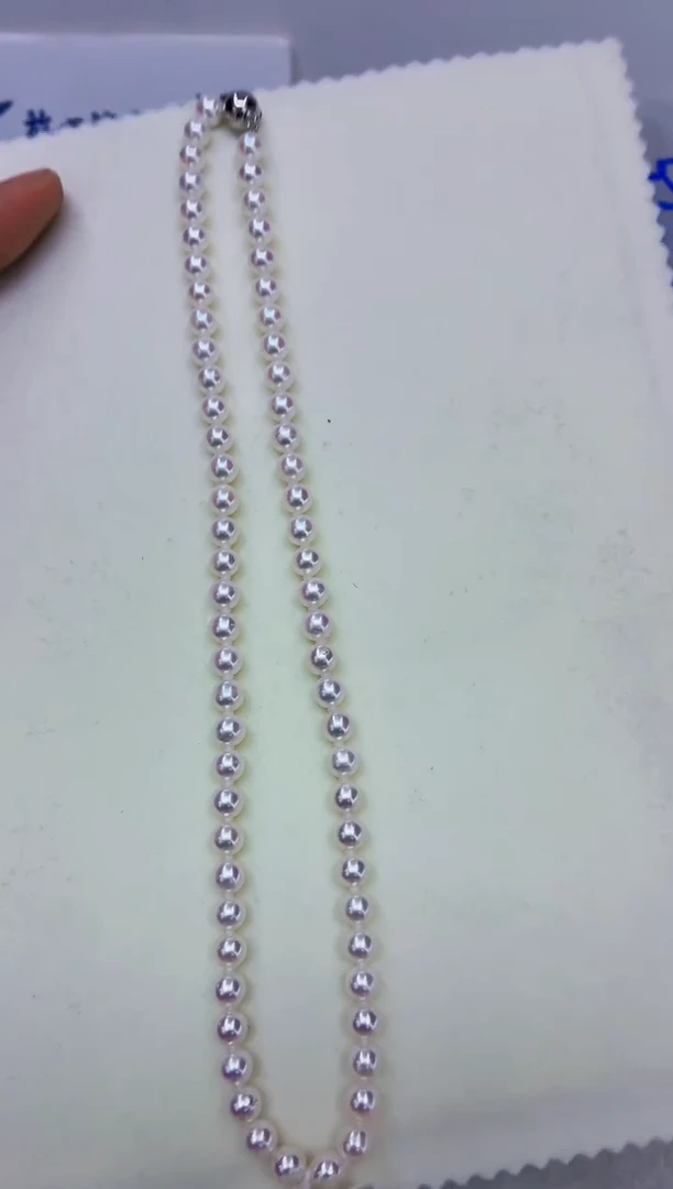 未镶嵌DA海水珍珠akoya串链带大证6-7 ss065