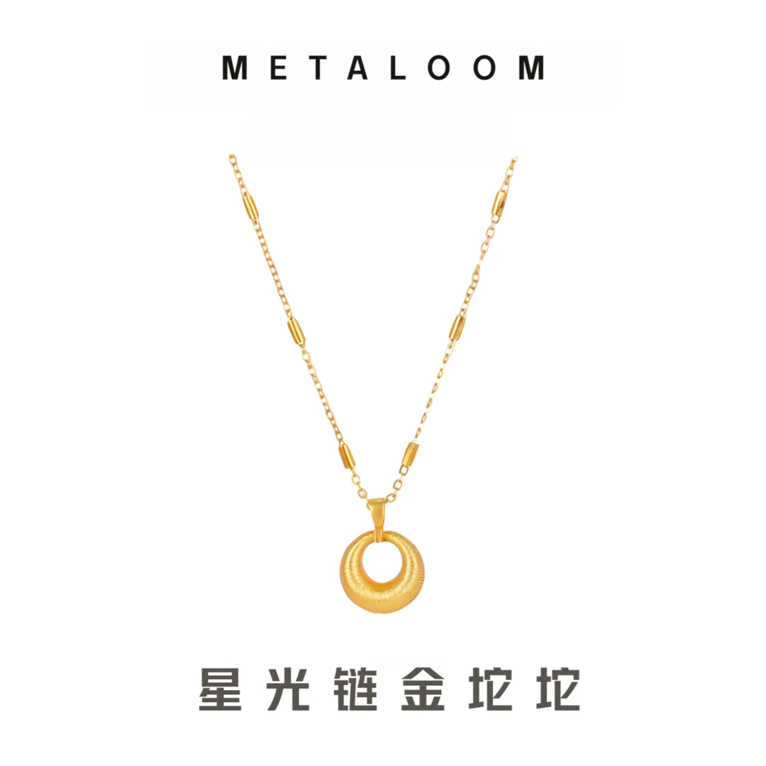 铜合金项链 镀K金（拍一发二送马上有钱项链）小金坨坨拉丝胖福项链