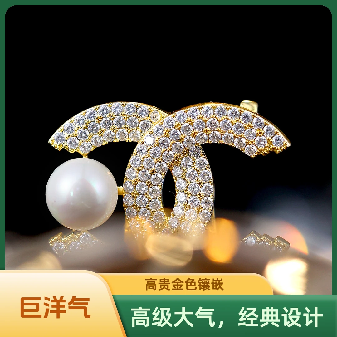 铜合金合成锆石胸针 豪镶胸针定制款高级女士胸花XZ303