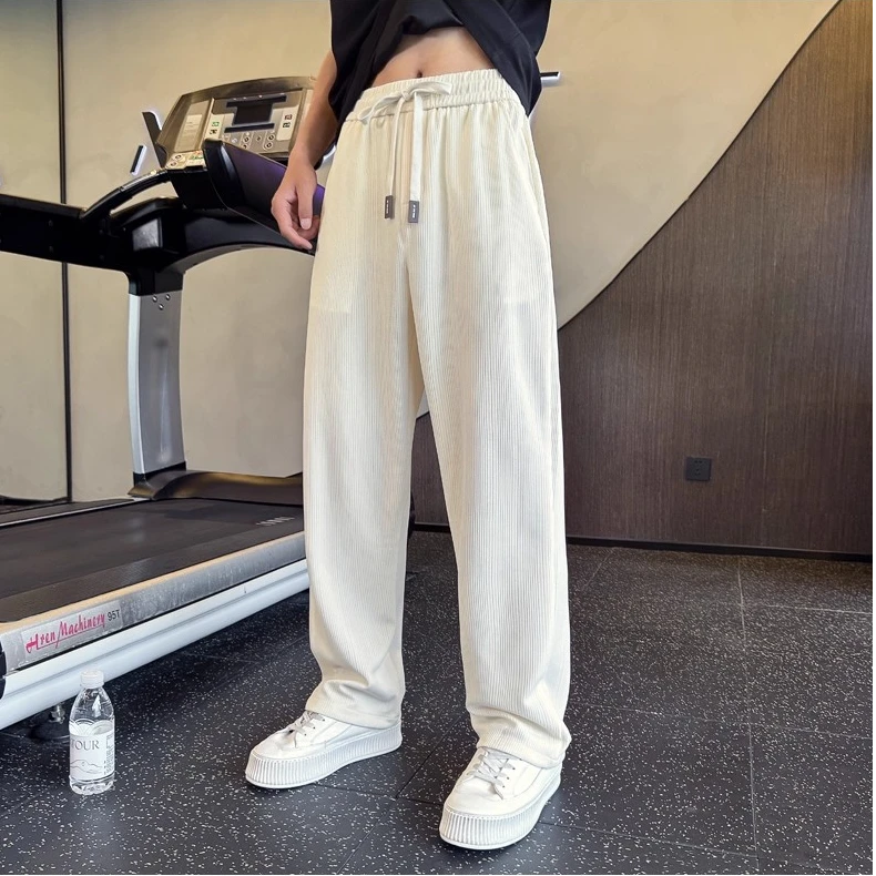 追属轻奢夏季垂感冰丝直筒休闲裤潮牌薄款男裤时尚新款春秋季裤子