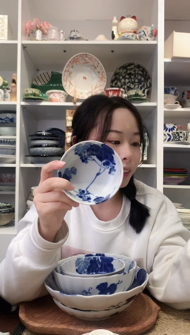 陶瓷三峰野葡萄小钵10.5cm