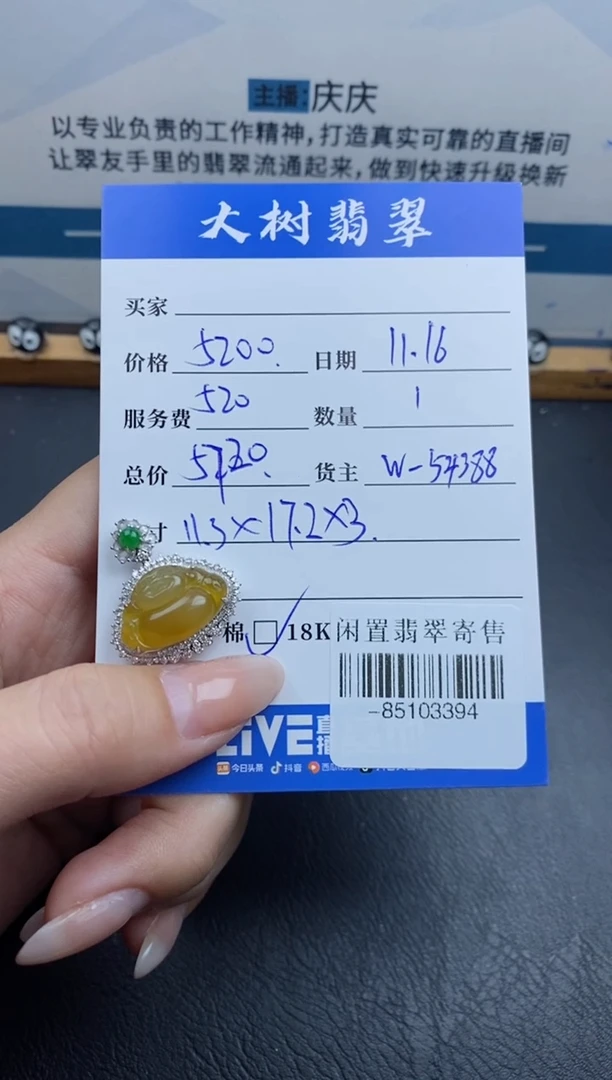 颈饰18K金镶嵌翡翠多人-85103394