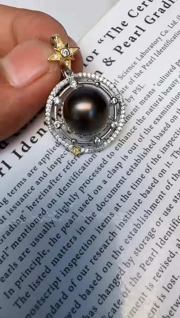 海水珍珠银S925镶嵌颈饰吊坠