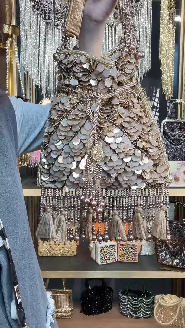 织物珠韵恒泽重工串珠手提包直播间女神专拍