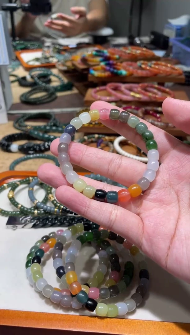 未镶嵌手串和田玉8mm直切多宝和田玉手串