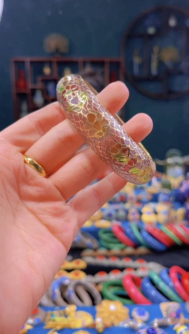 非遗技艺 景泰蓝手镯 脱胎 粉59-63