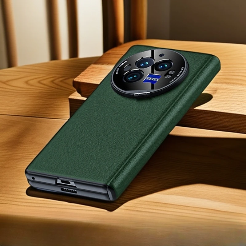 vivoxfold3手机壳真皮全包壳膜一体超薄支架适用xfold3pro保护套2