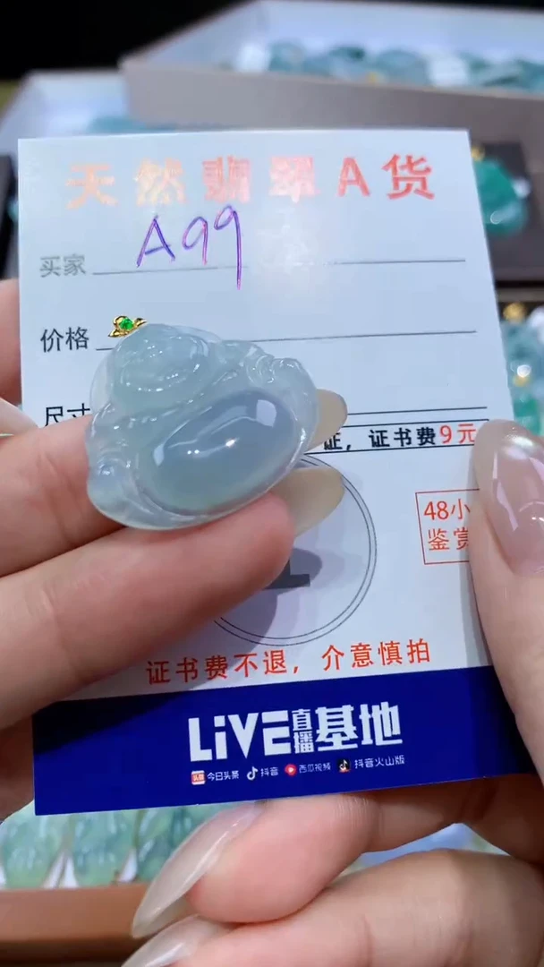 颈饰18K金镶嵌翡翠天然翡翠A货挂件
