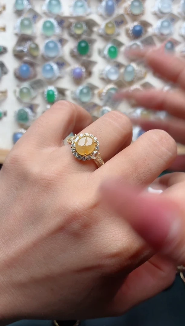 银S925镶嵌戒指翡翠.