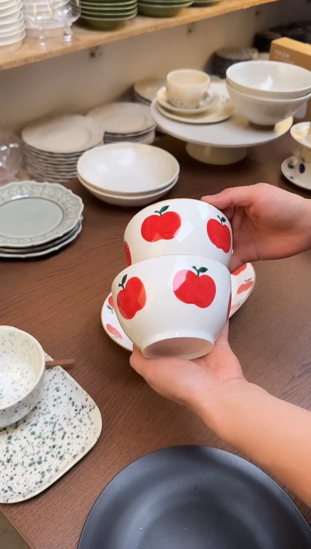 红苹果碗2只装瑕疵