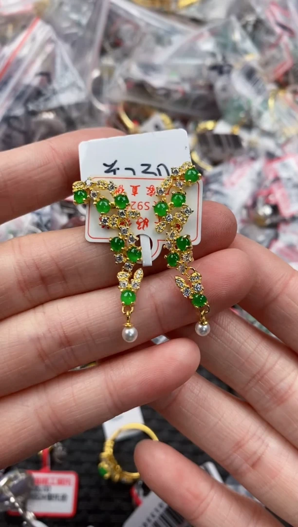 银S925镶嵌戒指翡翠1111----8