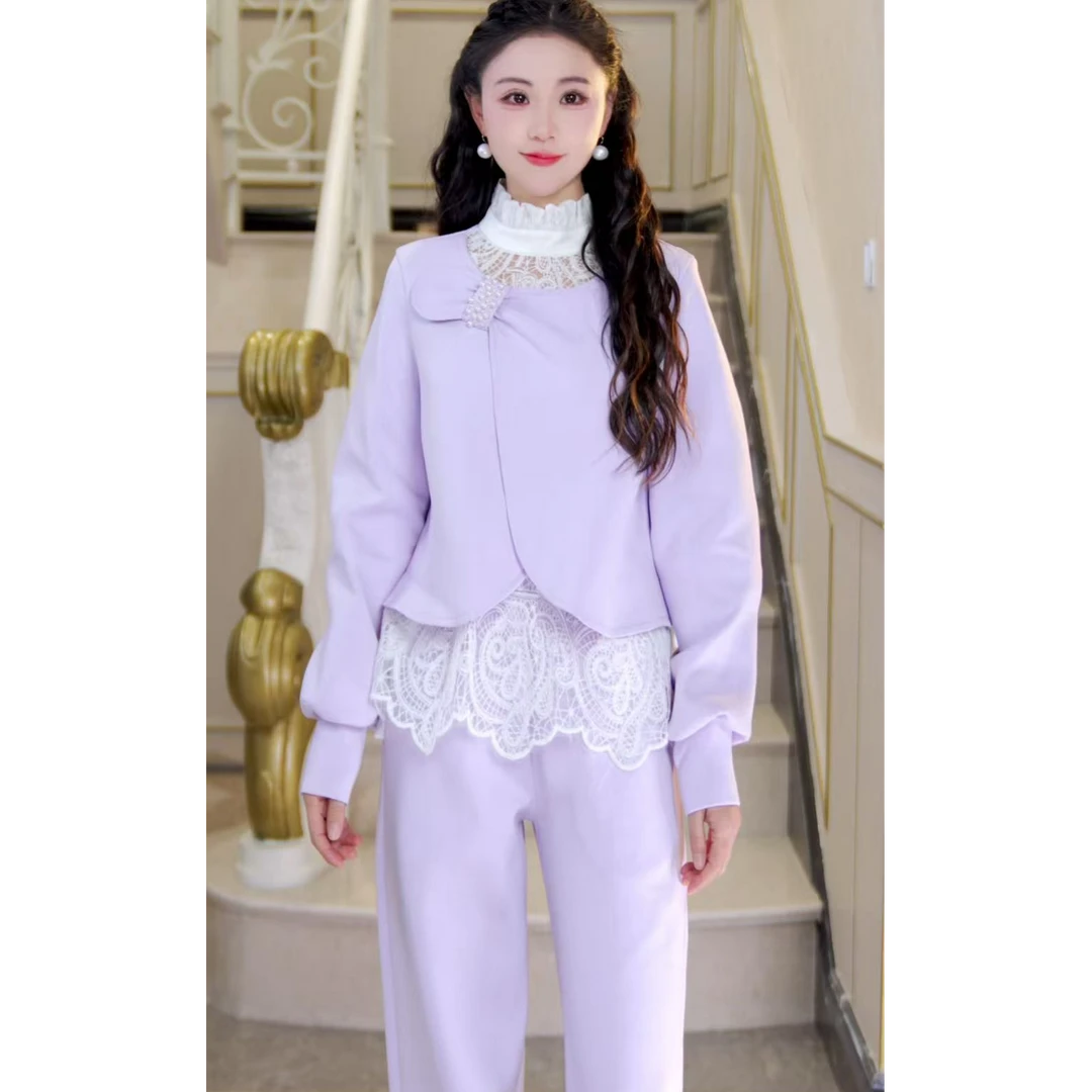 【北栀】时尚休闲蕾丝两件套单件链接813832+813078+812991