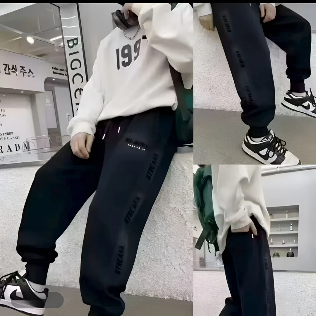 【水洗棉高弹亲肤柔软】儿童秋季新款2025男童裤子宽松中大童卫裤潮