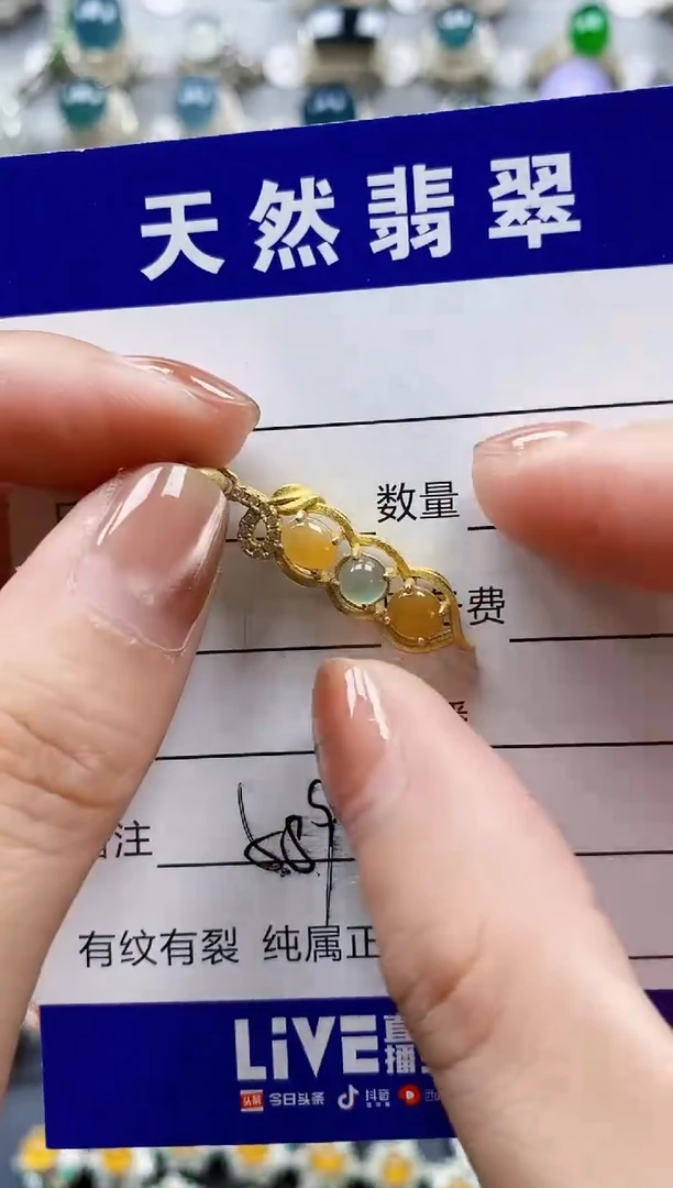 翡翠银S925镶嵌颈饰0589