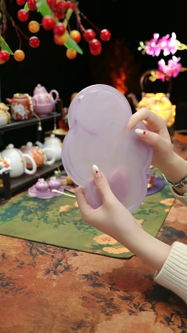 【闪购商品】紫色水晶琉璃壶承干泡垫