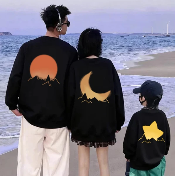 爆款一家三四口2025秋冬男女儿童母女子亲子套装卫衣班服洋气内搭