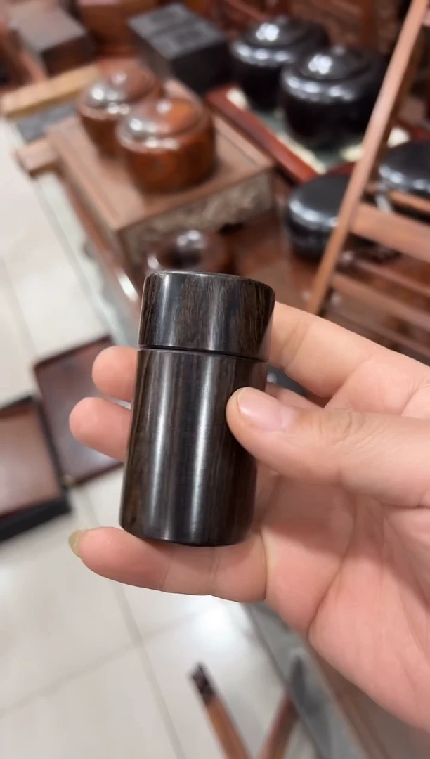 紫檀木大号牙签罐
