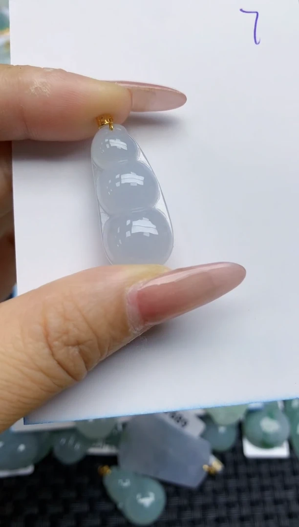 【闪购商品】翡翠颈饰18K金镶嵌天然A货翡翠 7