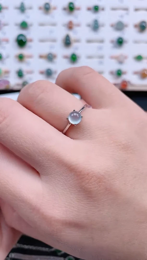 银S925镶嵌戒指翡翠天然翡翠