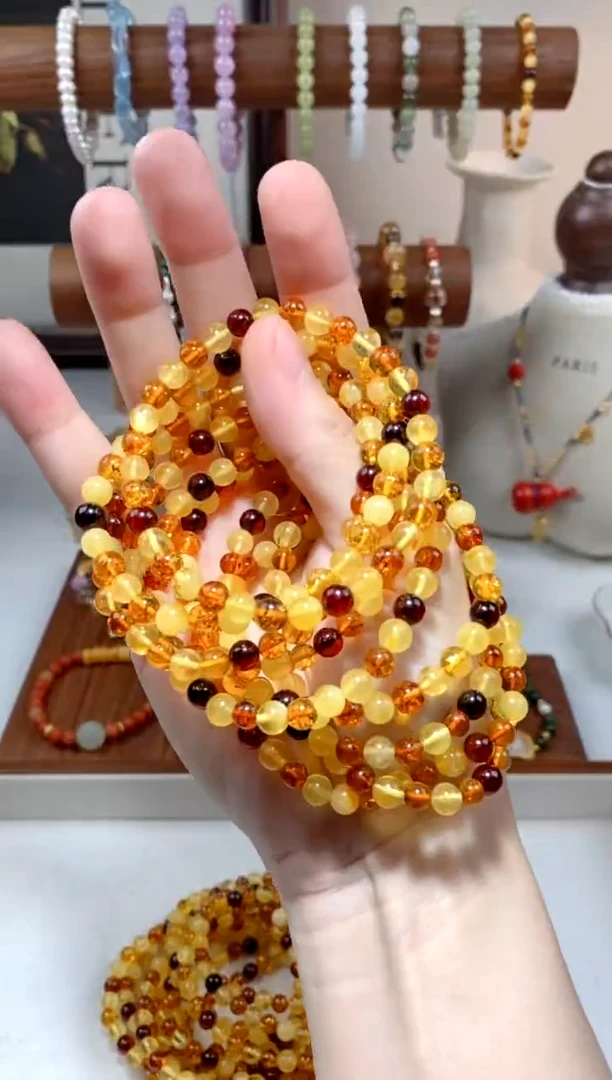 【闪购商品】蜜蜡手串未镶嵌蜜蜡多宝手串6多样性发一