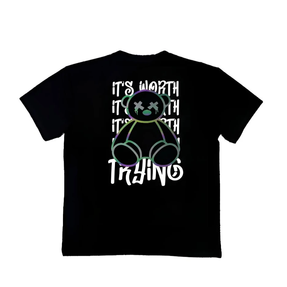 【电光熊】男女同款轻奢重工潮牌款320克T恤宽松版