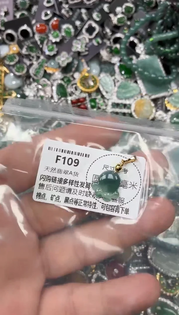 翡翠未镶嵌颈饰F109有瑕疵