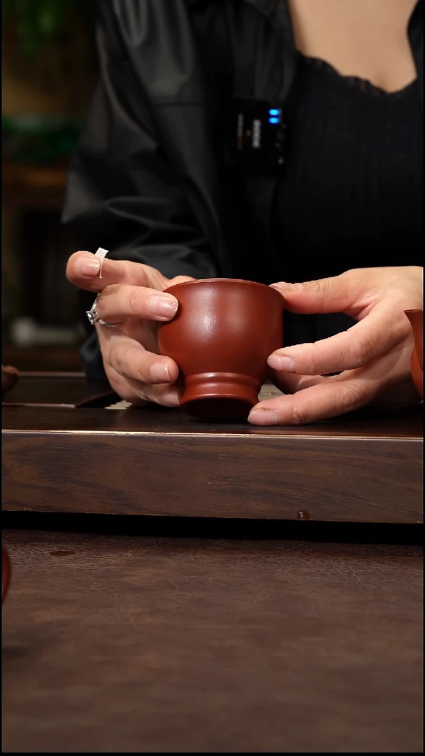 茶壶紫砂朱泥台足杯