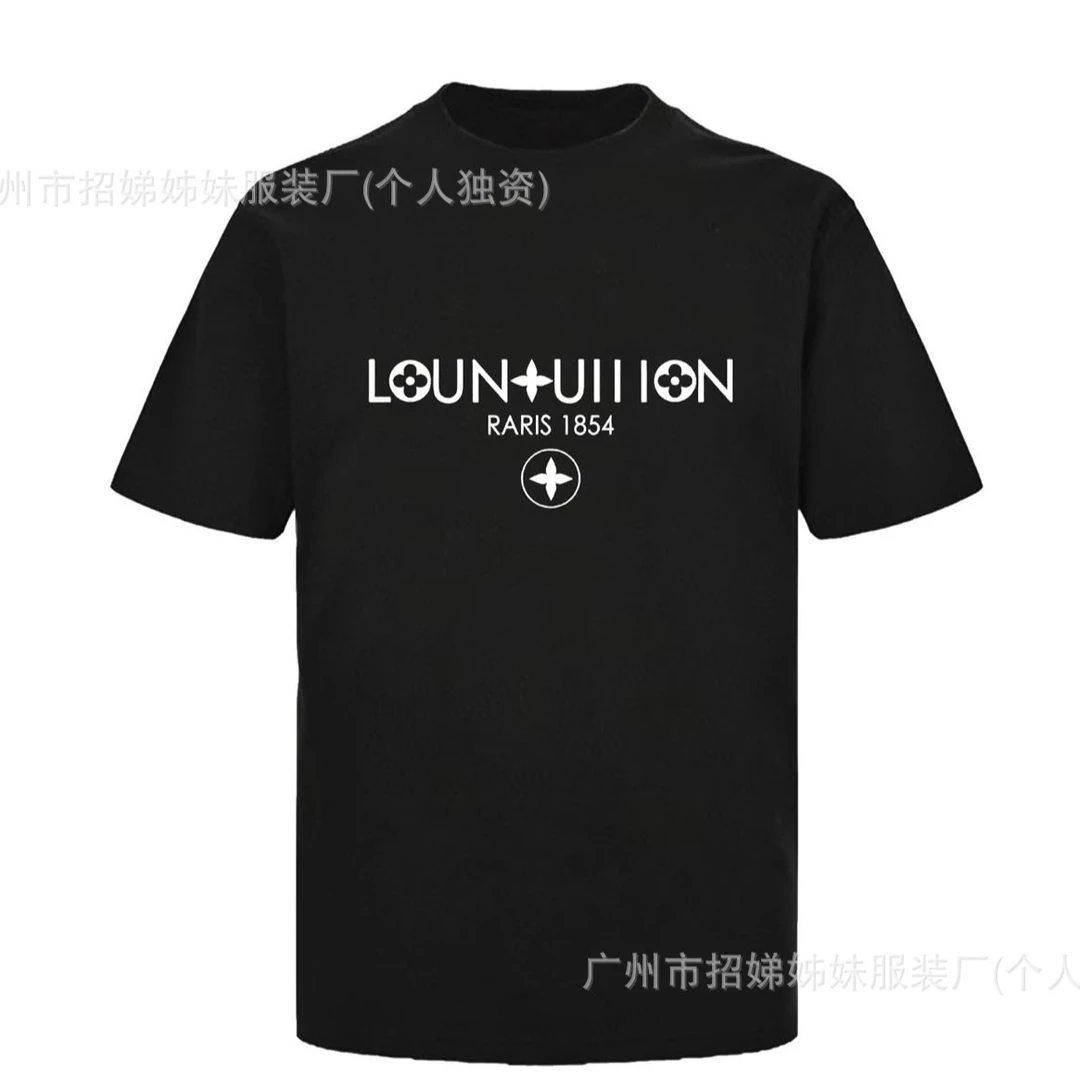 驴家潮牌新款字母印花高版本L家夏季宽松男女情侣休闲日常短袖T恤