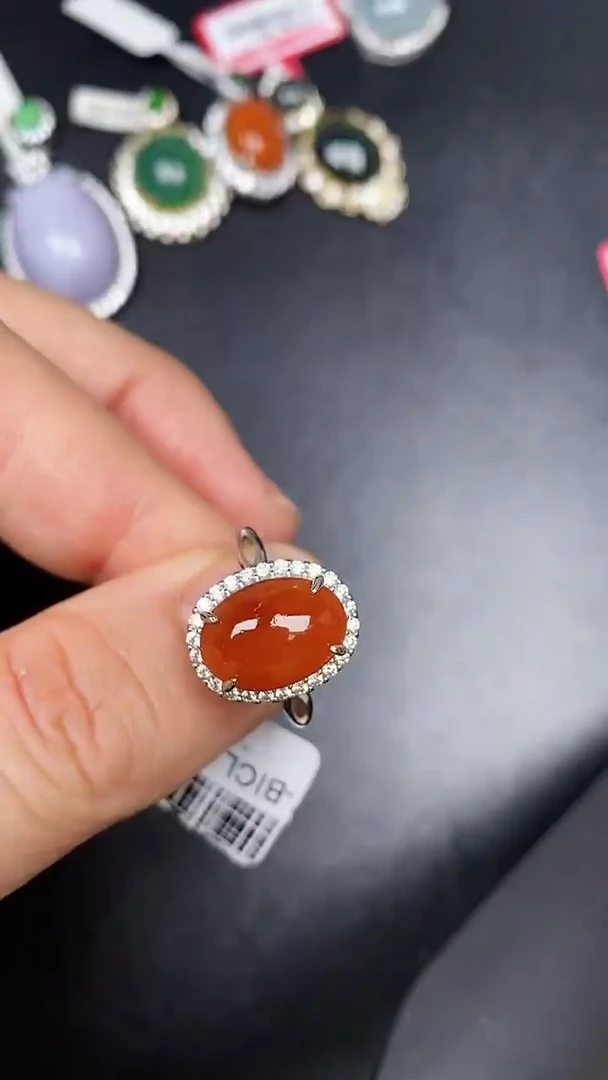 银S925镶嵌戒指翡翠3100