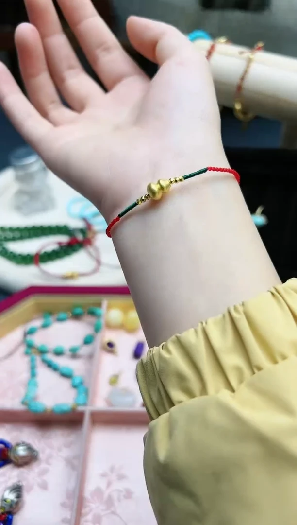 【闪购商品】定制足金手链24K金葫芦手绳*1 MY