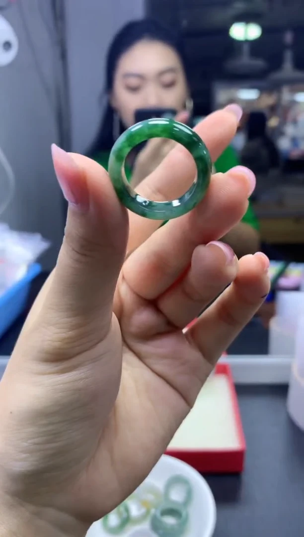 未镶嵌定制翡翠粥*?戒圈#100元-毛货需精细抛光