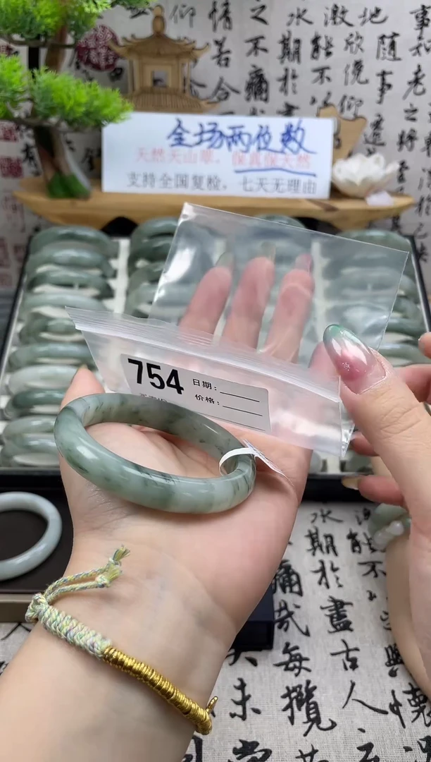 石英质玉（天山翠）手镯未镶嵌754