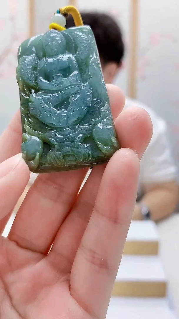 未镶嵌定制翡翠4688lr-毛货挂件75