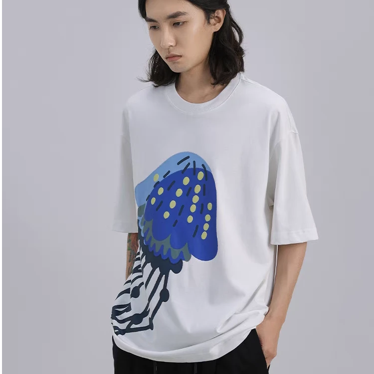 新款男上衣夏季新款男士潮流时尚涂鸦设计短袖T恤2123152