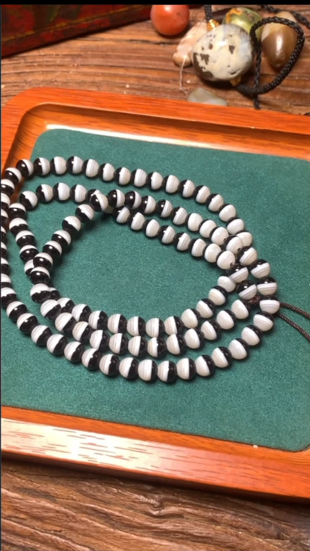 玛瑙/玉髓串未镶嵌一线药师珠+108 一一条