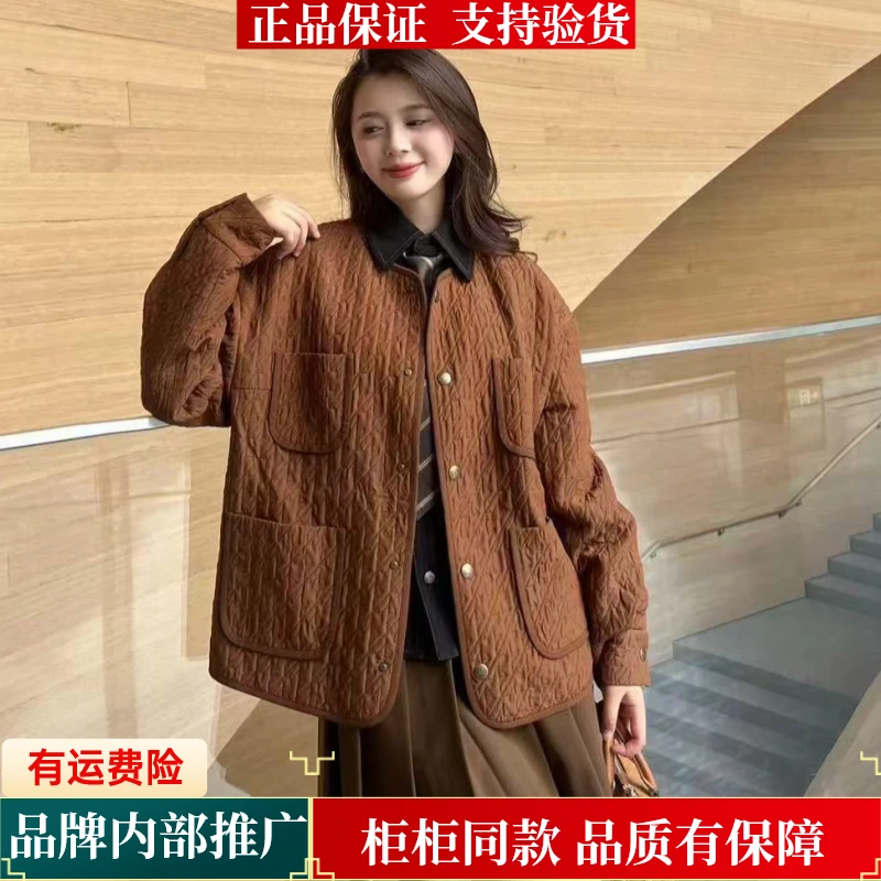 【商场同款】冬新款工装风圆领薄款口袋设计棉服外套摩登猫1400767