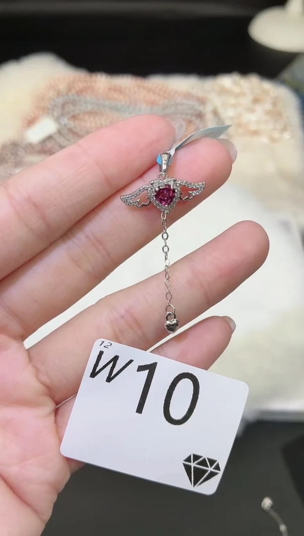 银S925镶嵌吊坠石榴石多样性发一W10