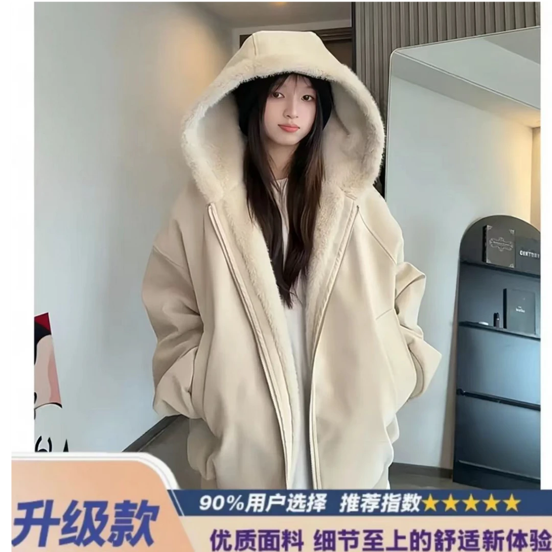 荔枝纹皮1500G连帽座山雕PU皮外套男女冬季加绒加厚皮衣毛领棉衣