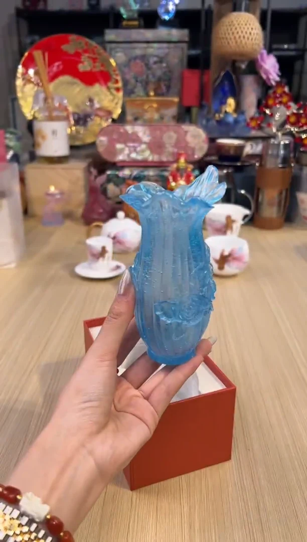 181古法琉璃花瓶-琉光（蓝紫色）