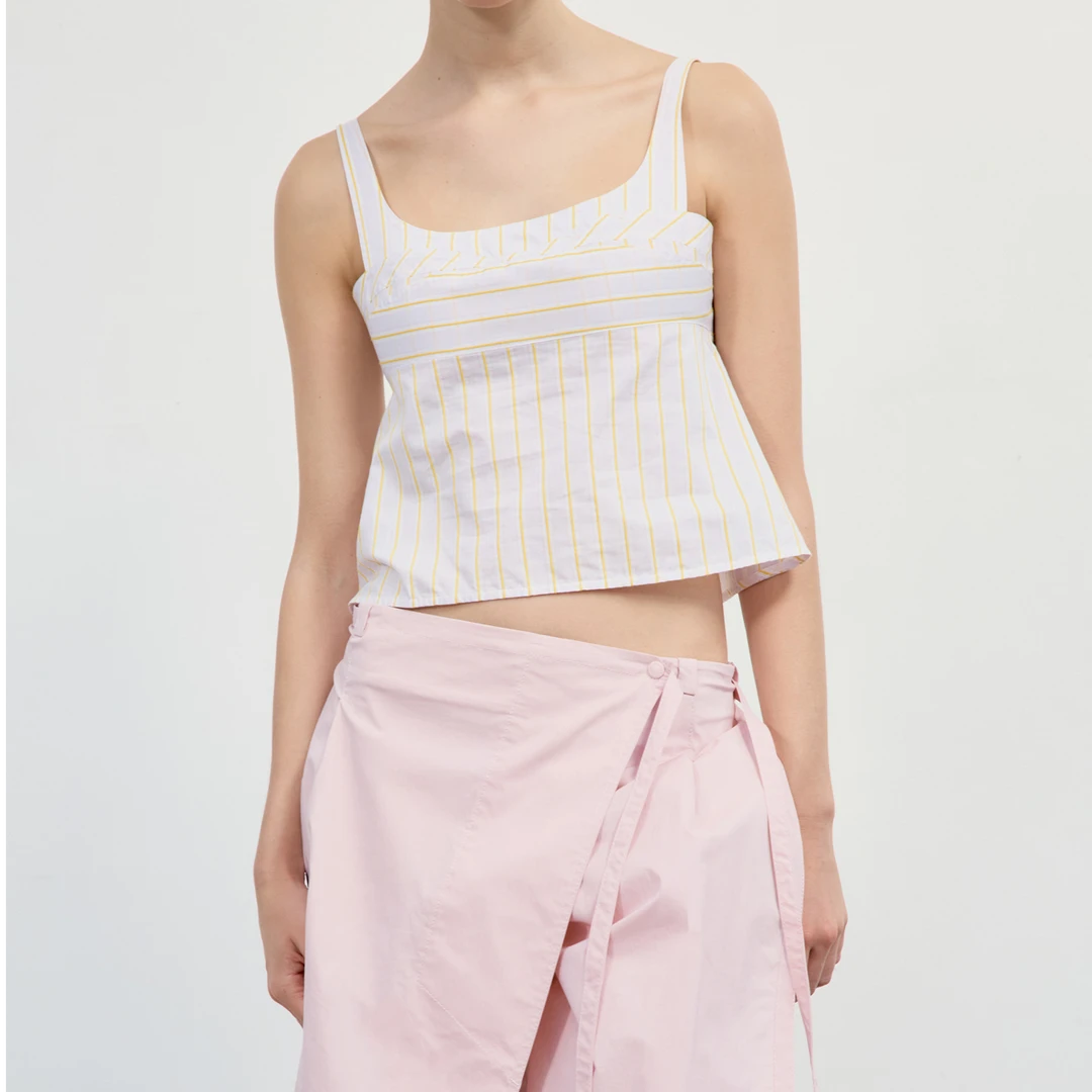 LOW CLASSIC设计师品牌【output】 条纹吊带上衣