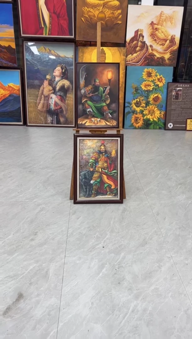 油画赵公明带框50*70CM