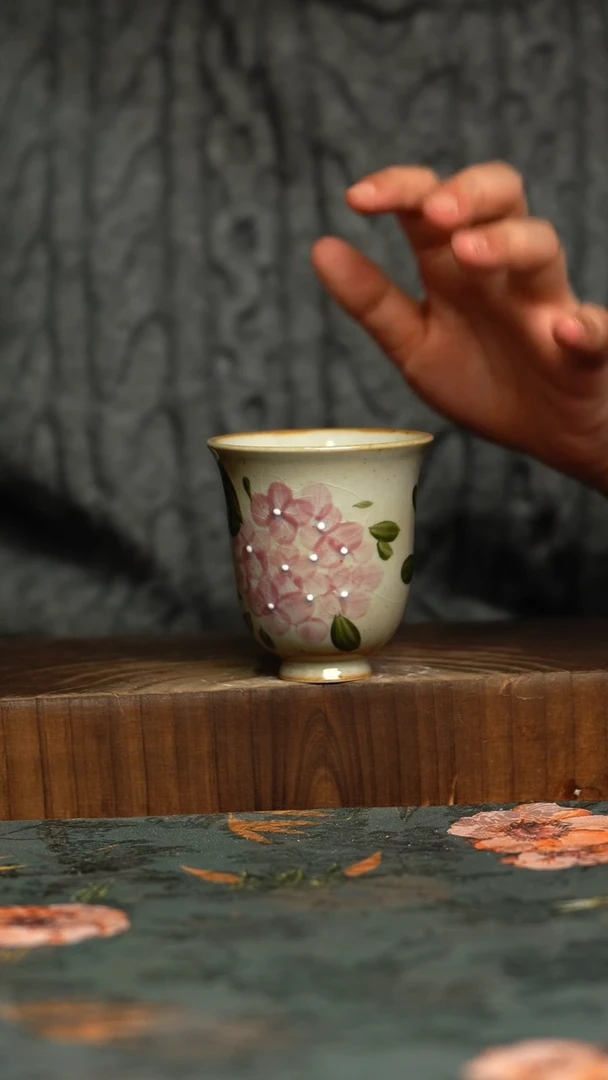 杯釉下彩手工手绘同款陶器