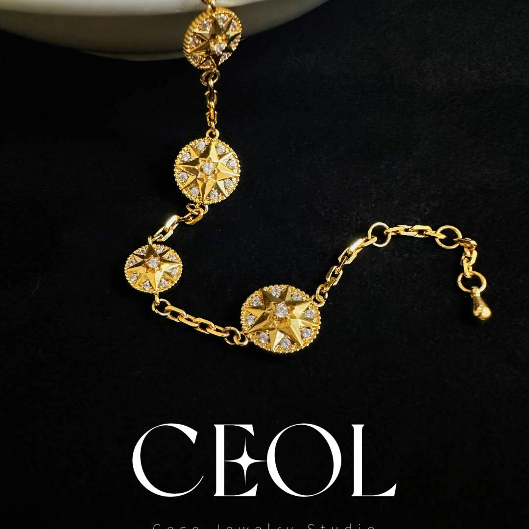 铜合金手链 CEOL【梵星罗盘】春夏经典立体罗盘金色轻奢礼物手链