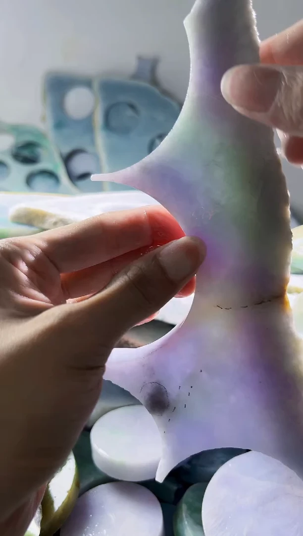 翡翠裸石 缅甸翡翠A货陈529
