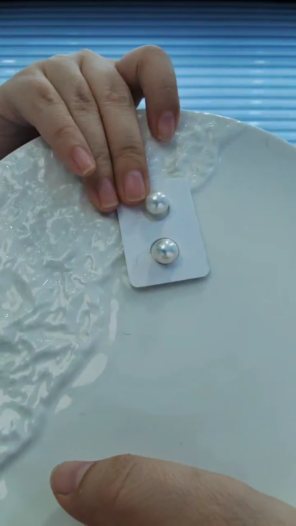 银S925镶嵌耳饰淡水珍珠爱迪生极光耳环（10.5）