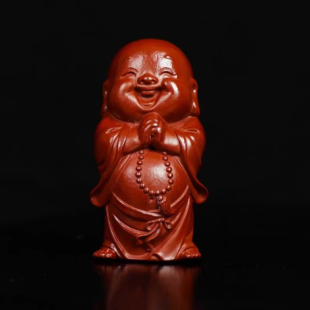 037宜兴紫砂茶具大红袍人物茶宠摆件