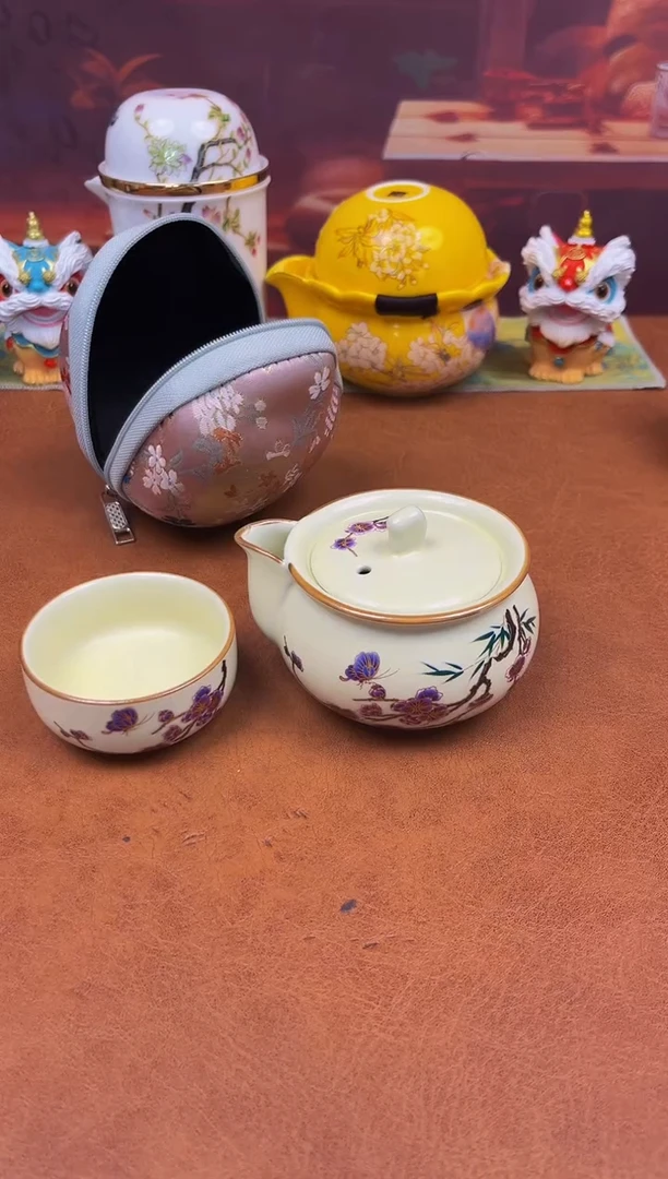 陶瓷茶具摆件旅行套组