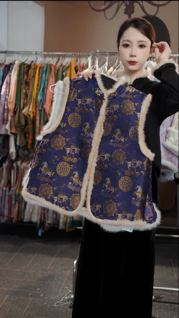 马上有福夹棉马甲