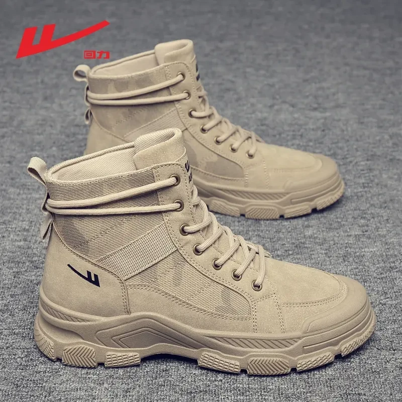 回力秋季男鞋爆款2026新款百搭英伦风高帮靴子正品工装男款马丁靴