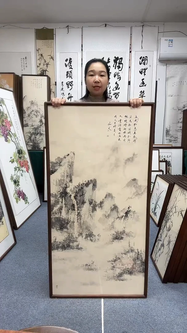 国画实木画框京东包邮手绘